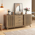 Walnut Sideboard Buffet Cabinet with Sliding Doors and Storage for Living Room or Kitchen