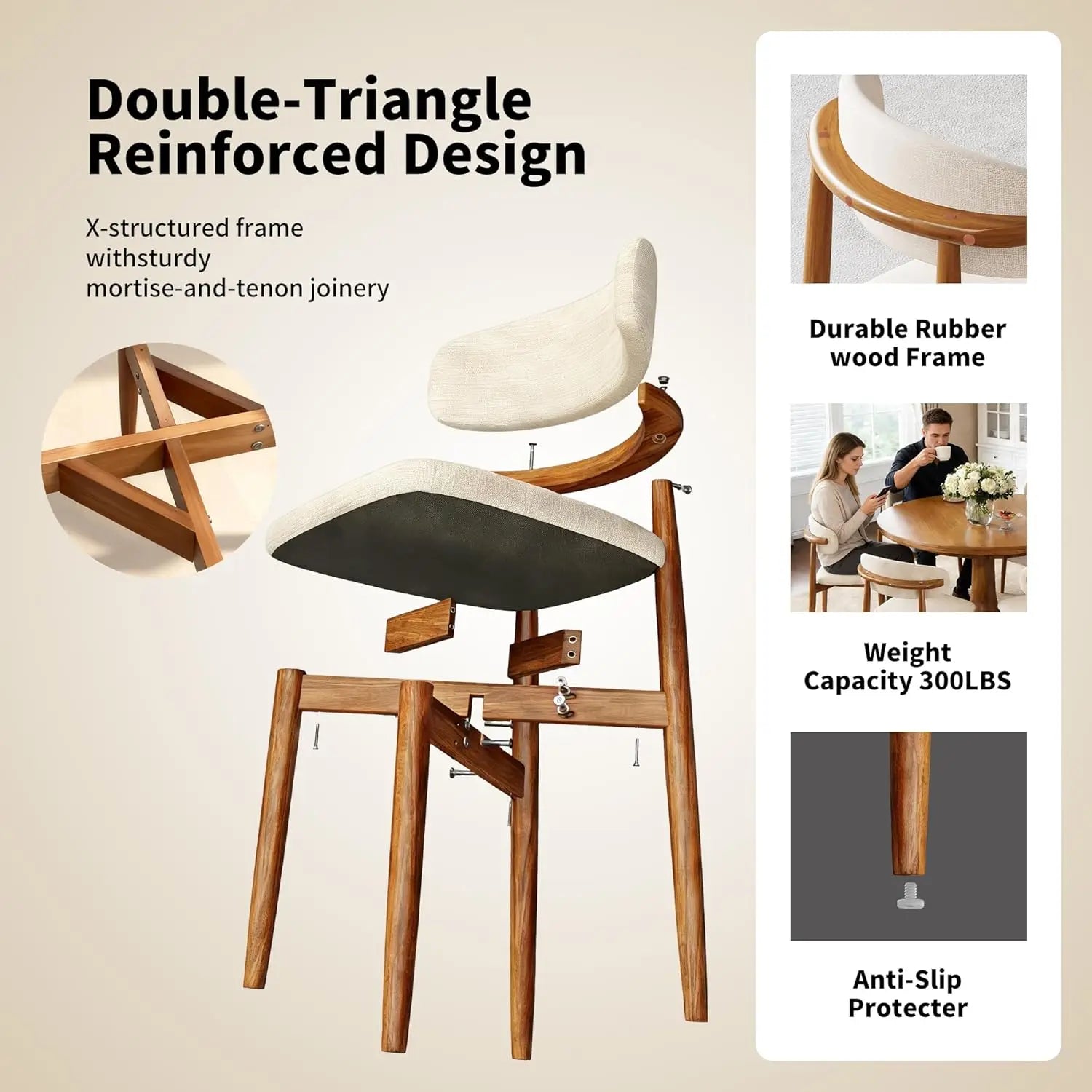 Wooden Dining Chairs Set of 8
