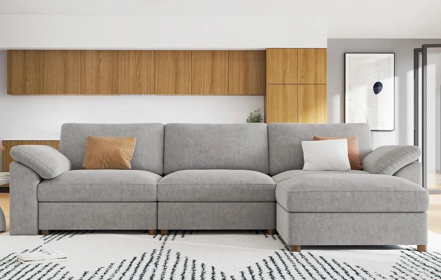Oversized L Shape Sectional Modular Sofa,