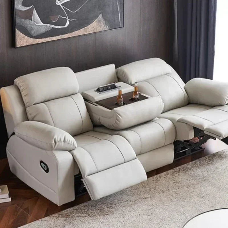 Genuine Leather Electric Italian Recliner Sofa Loveseat