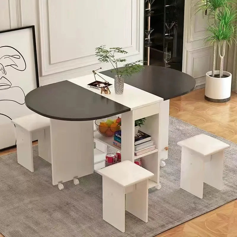 Folding Dining Table Set 4 Chairs Italian Nordic Luxury Dining Table Decorate Simple Mesas Y Sillas De Comedor Kitchen Furniture