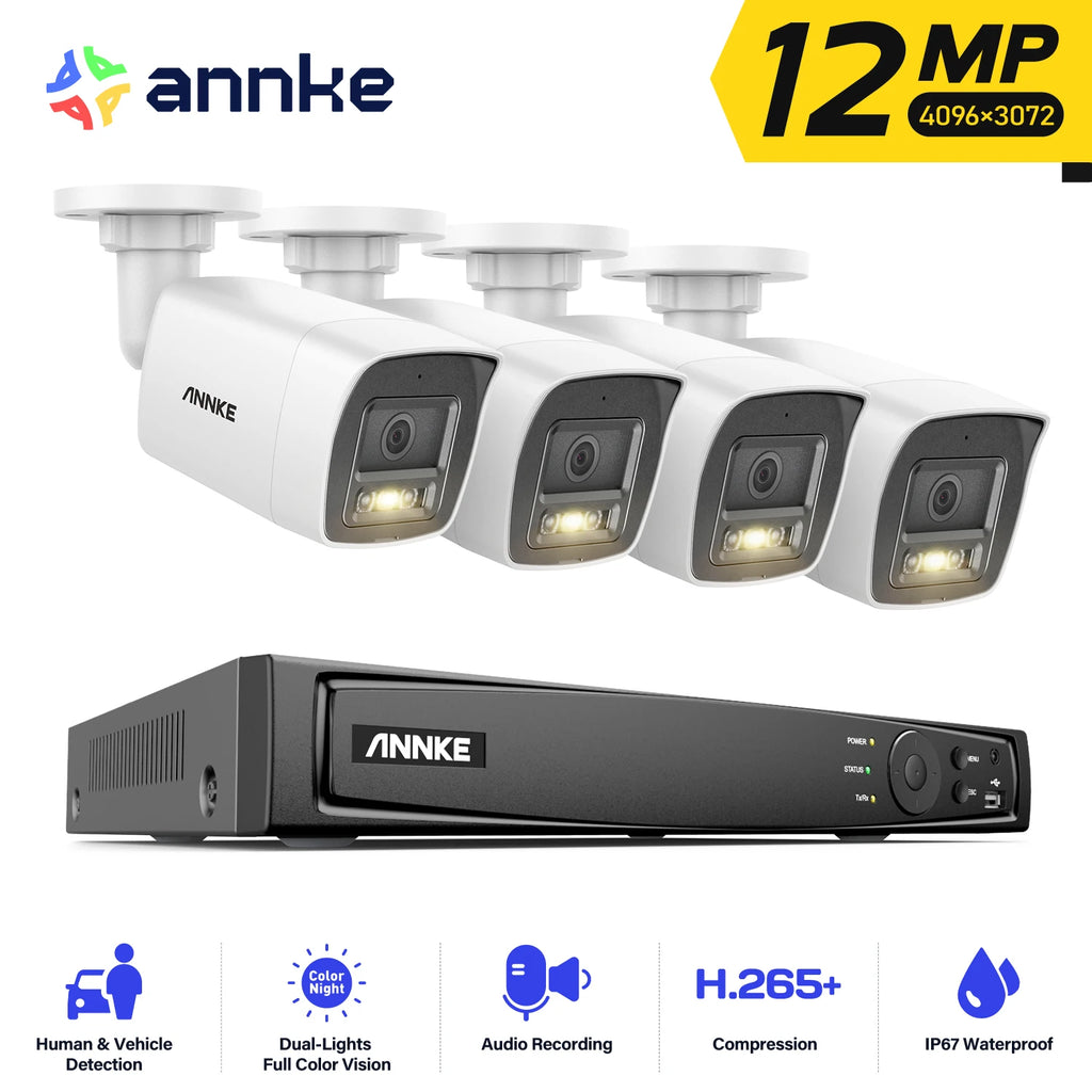 12MP POE Video Surveillance System 8CH NVR With 4/8 PCS