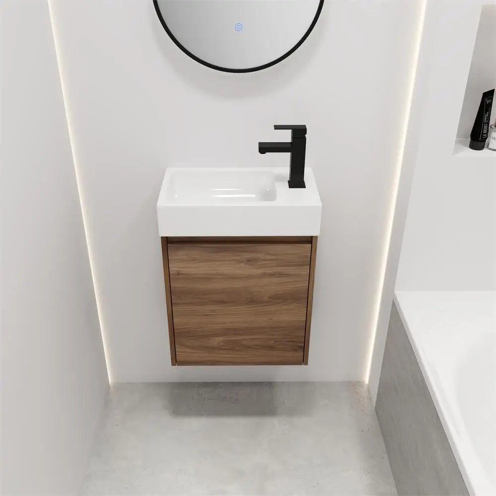 18 Inch Floating Small Bathroom Vanity With Single Sink