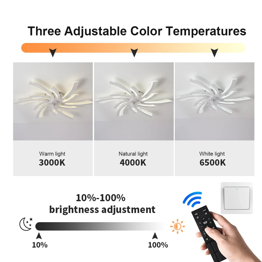 Dimmable Ceiling Fan with Light and Remote Control