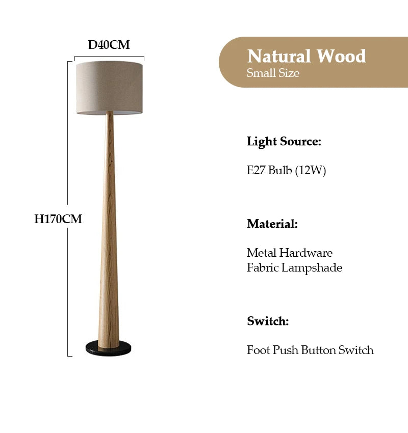 Luxury Modern Large Wood Floor Lamp