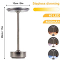 Metal LED Touch Table Lamp Portable Cordless Bedside Light