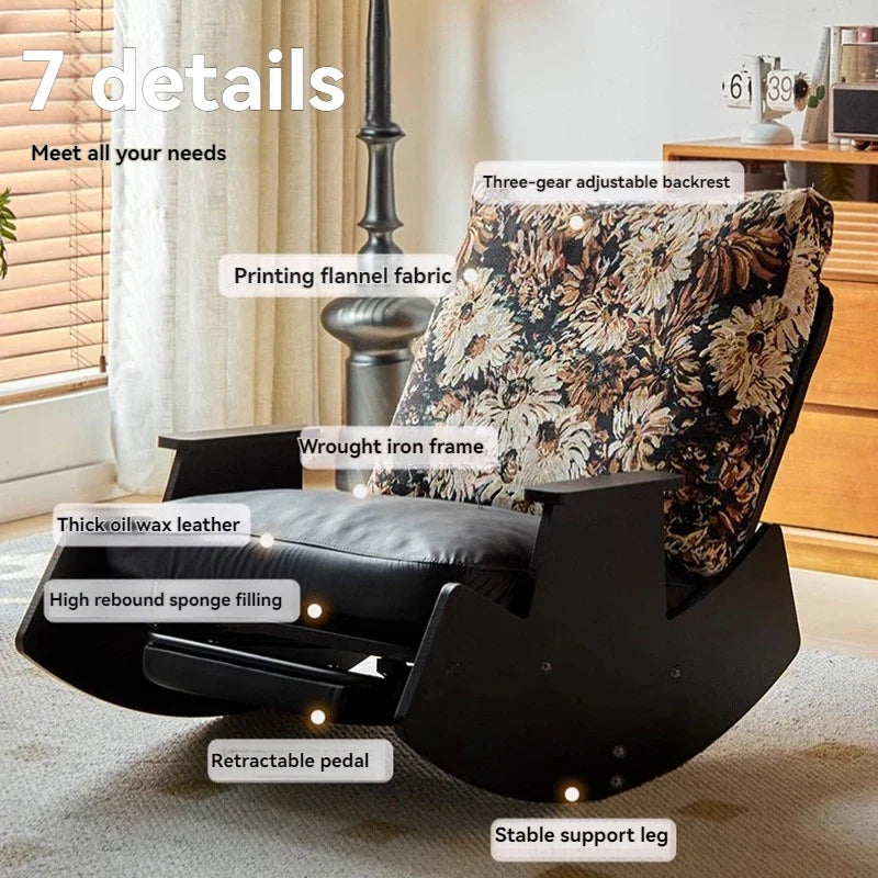 Solid wood retro rocking chair