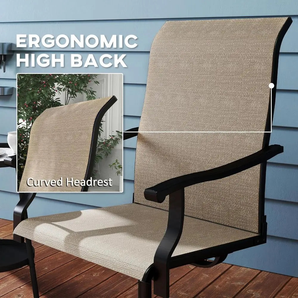Outdoor Patio Swivel Chairs Set
