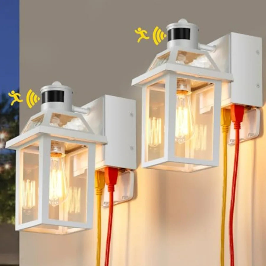 Porch Lights with GFCI Outlet, Dusk to Dawn Outdoor Lights with Outlet,