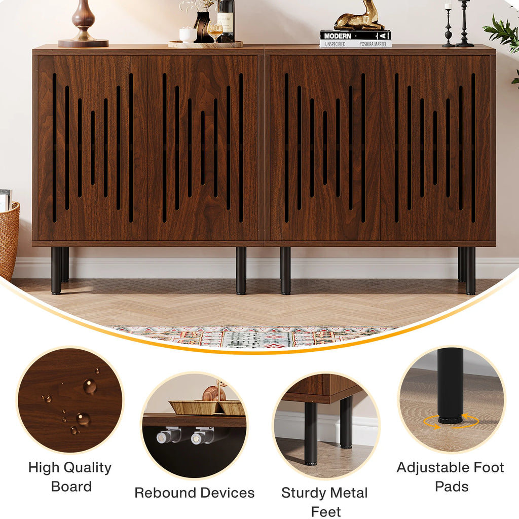 Vintage Storage Cabinet Set of 2, 59" Sideboard Buffet with Storage,
