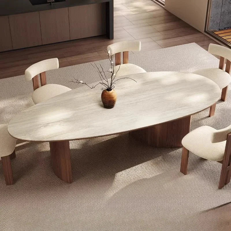 Round Oval Wood Dining Table