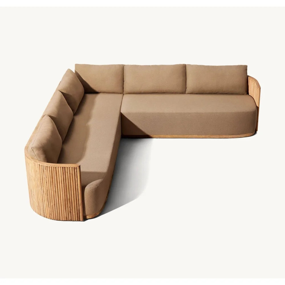 Custom garden patio teak sectional sofa set