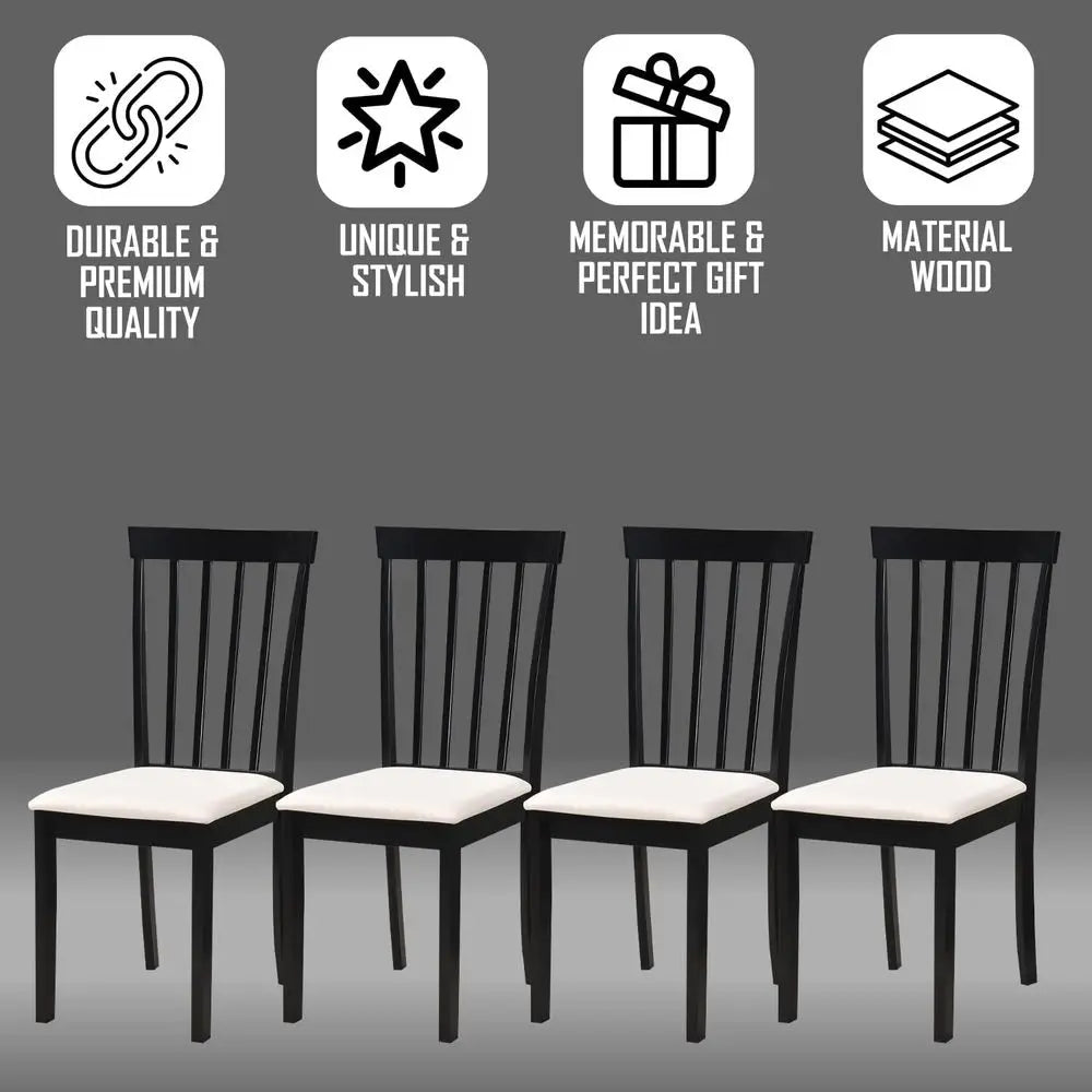 Upholstered Black Dining Chairs Set of 4