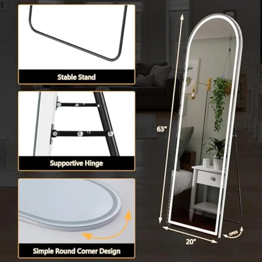 Arched Full Length Mirror with Light