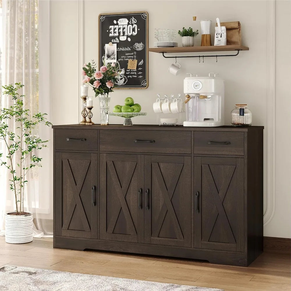 Sideboard Buffet Cabinet, Shelves, Drawers,