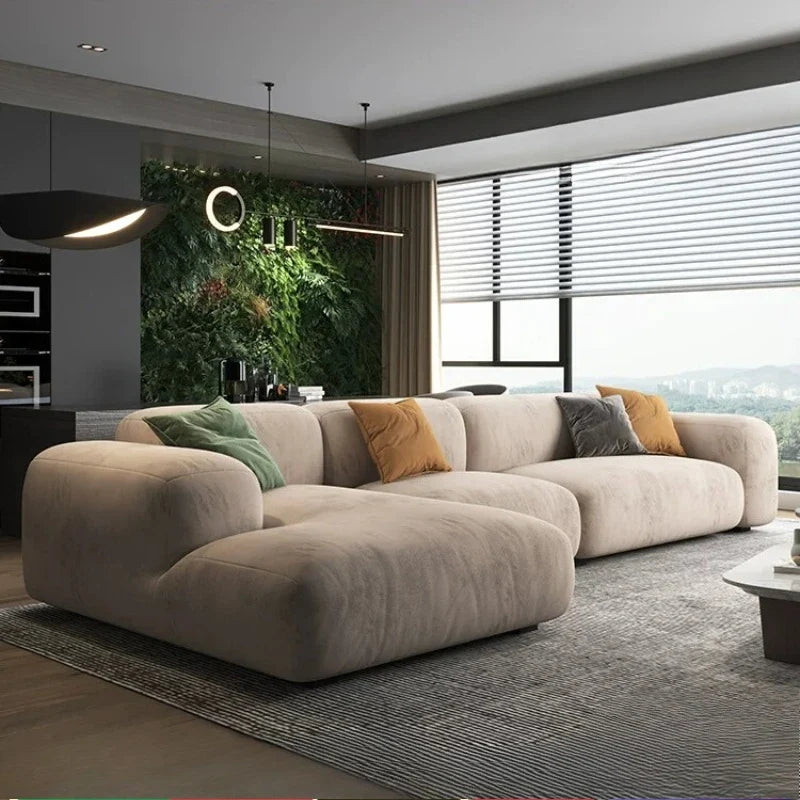 Luxury Modern Living Room Sofas Minimalist Sectional Puff Corner Sofa