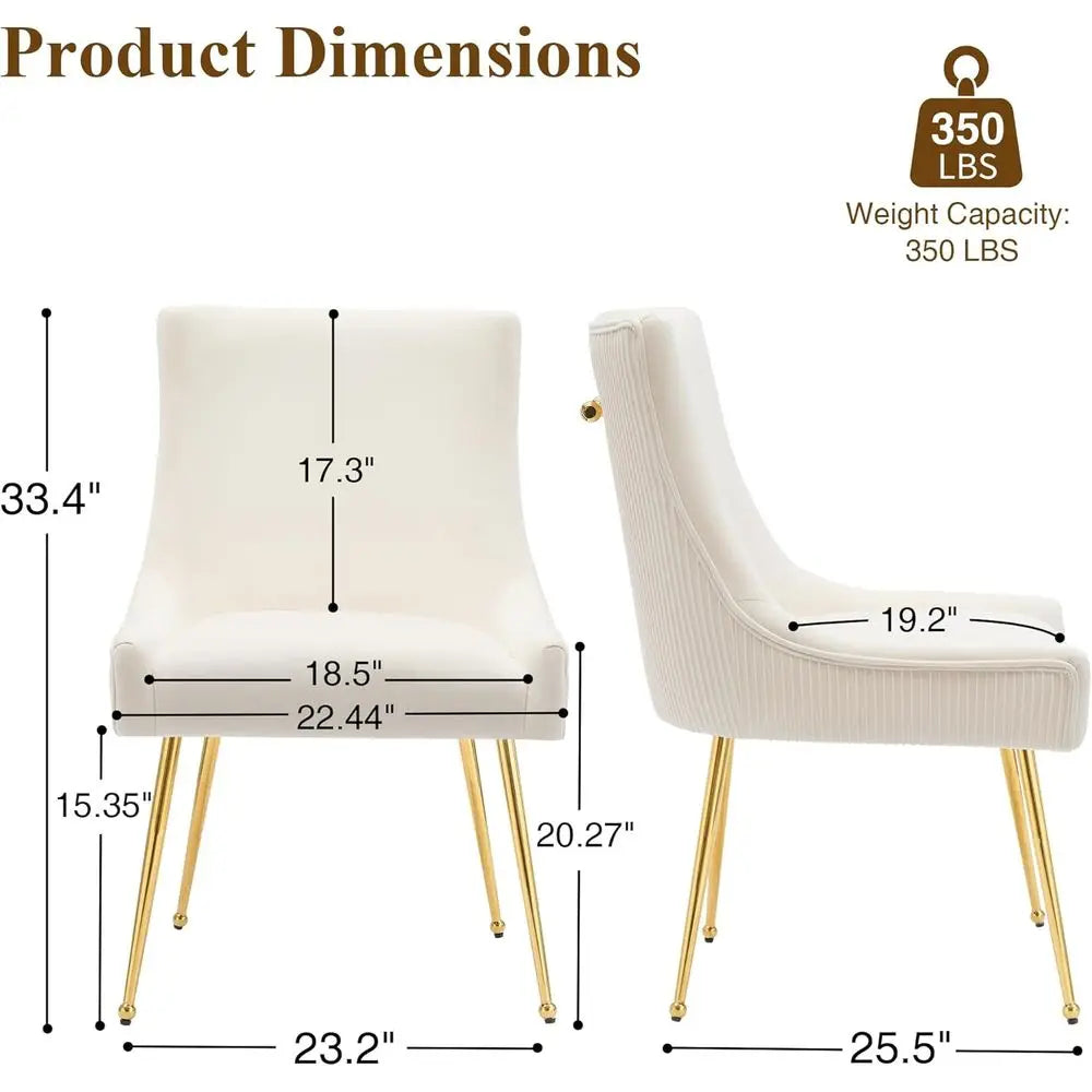 Set of 4 Velvet Upholstered Dining Chairs with Pull Handle