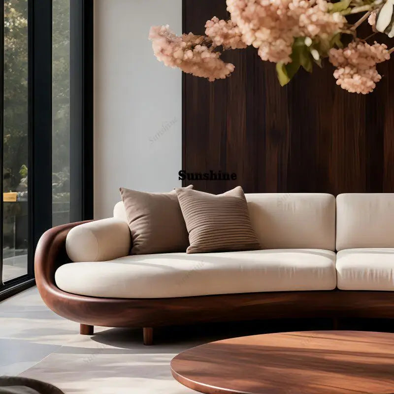 New Chinese-style solid wood living room sofa