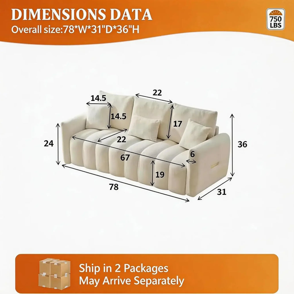 Modern Sofa Couch, Teddy Fabric Sofa,