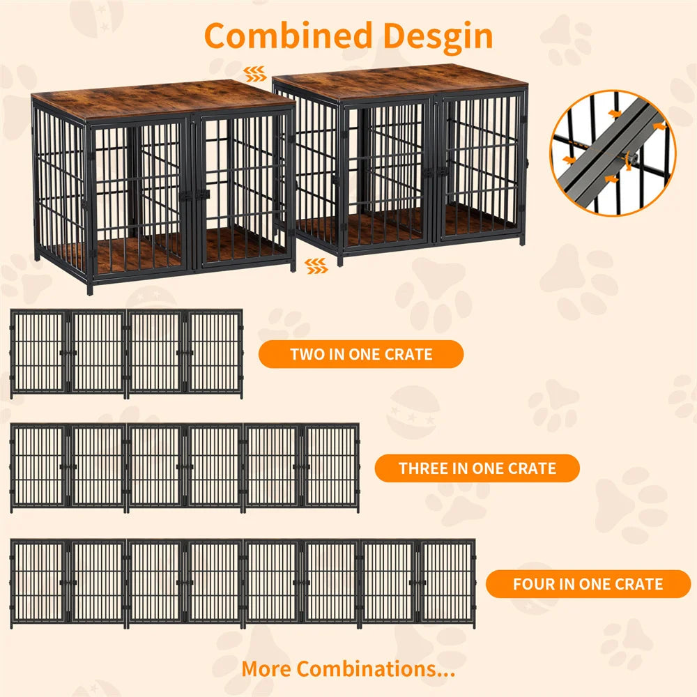 Ultra Thicken Dog Crate with Removable Divider