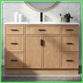 48" Bathroom Vanity with Sink, 6 Drawers 2 Doors, Freestanding, Ceramic Basin, Floor Standing Storage