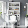 White Transparent Door Over-the-Toilet Storage Cabinet