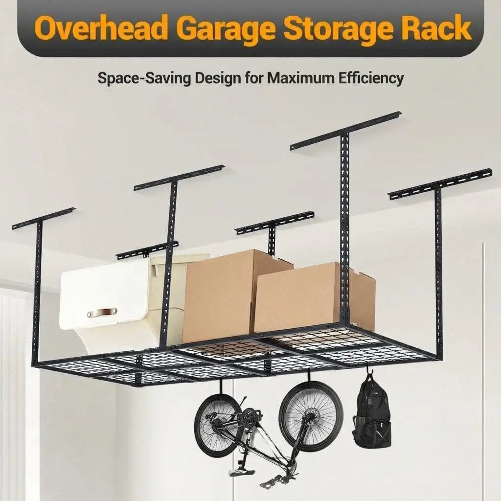 3x8 Ft 600 LBS Capacity Heavy Duty Garage Ceiling Storage Racks