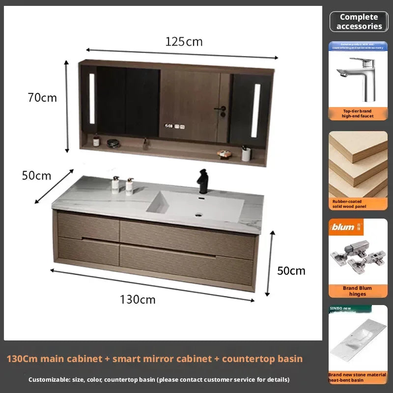 Bathroom Vanity Stone Slab Ceramic Basin