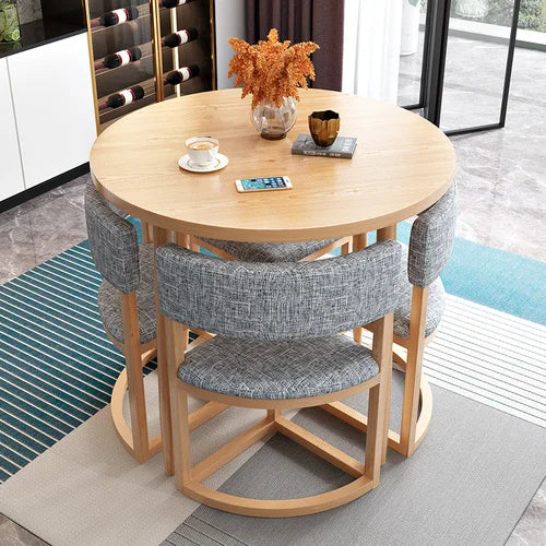 Round Kitchen Dining Table Set with four Chairs