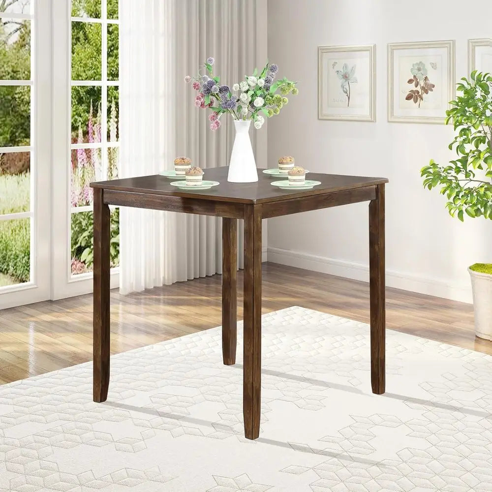 Walnut Square Counter Height Dining Table for 4