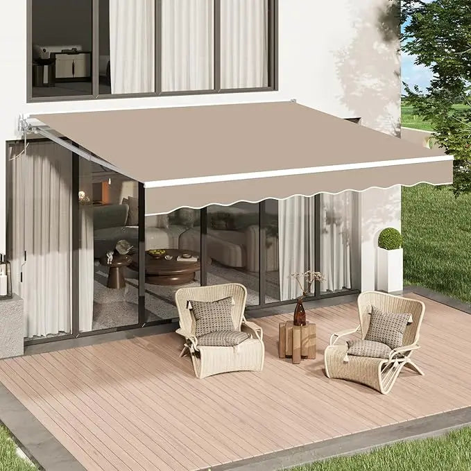 Retractable Awning, 10'x8' Manual Awnings for Patio