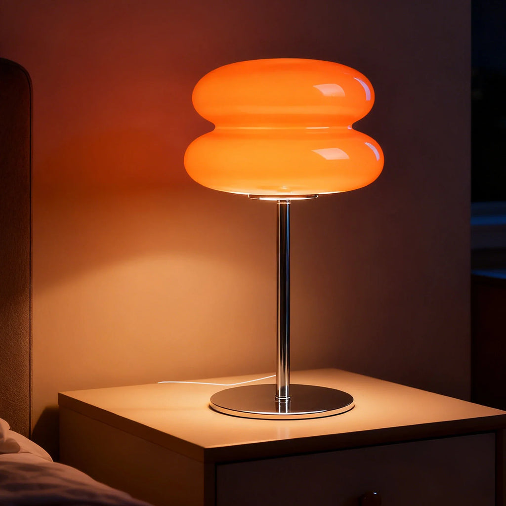 Macaron Glass Table Lamp Trichromatic Dimming Night Light