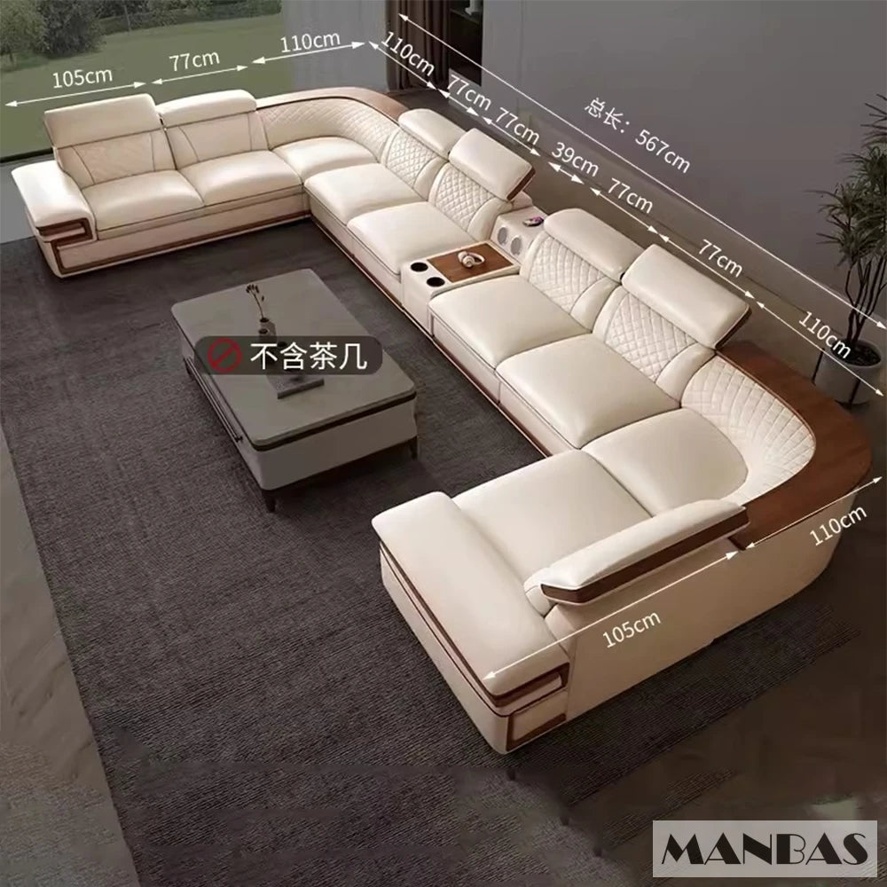 Italian Genuine Leather Sofa Set