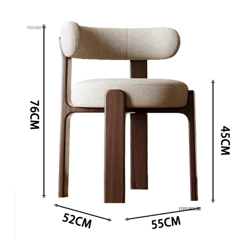 Solid Wood Dining Room Backrest Chairs