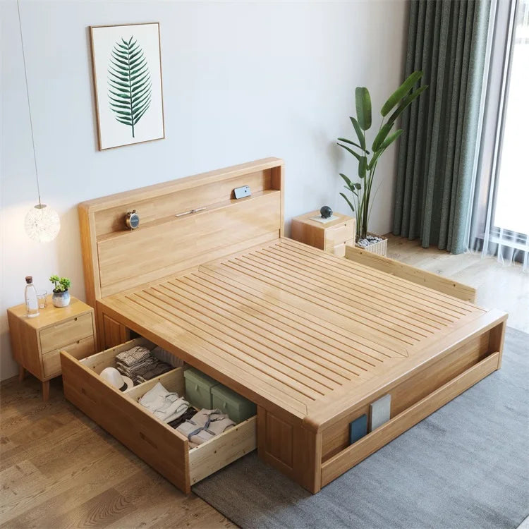 Modern Simple Twin Queen King Wood Bed Frame