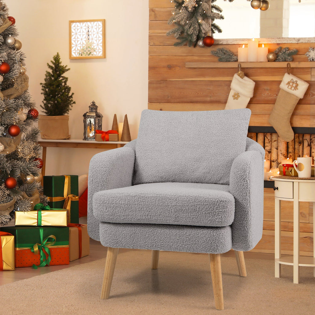 Sherpa Accent Chair Modern Chair with Seat Cushion