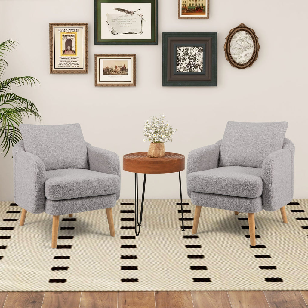 Sherpa Accent Chair Modern Chair with Seat Cushion