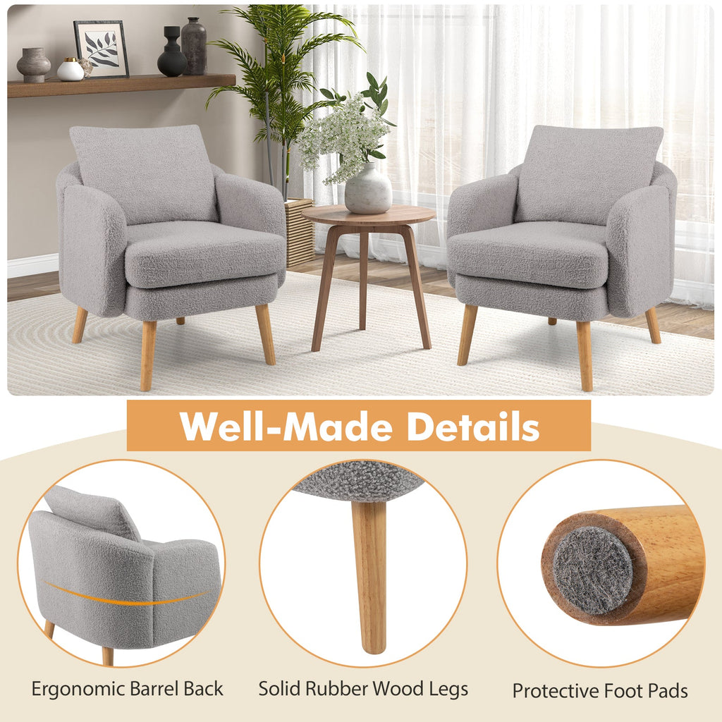 Sherpa Accent Chair Modern Chair with Seat Cushion