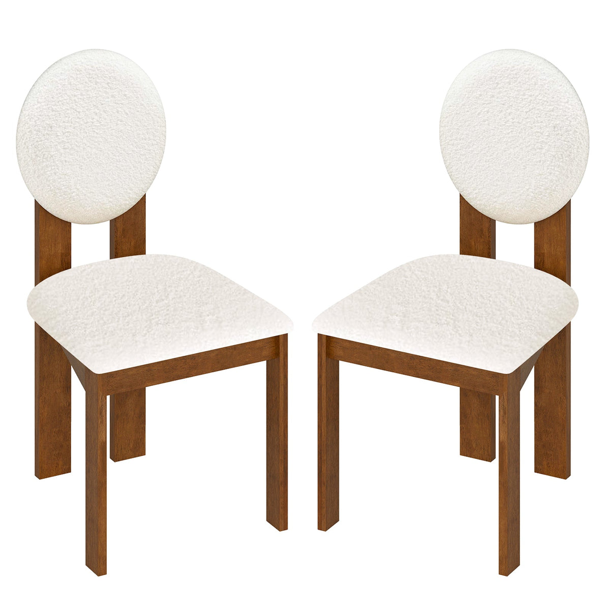 Sherpa Dining Chairs Set of 2 with Rubber Wood Legs