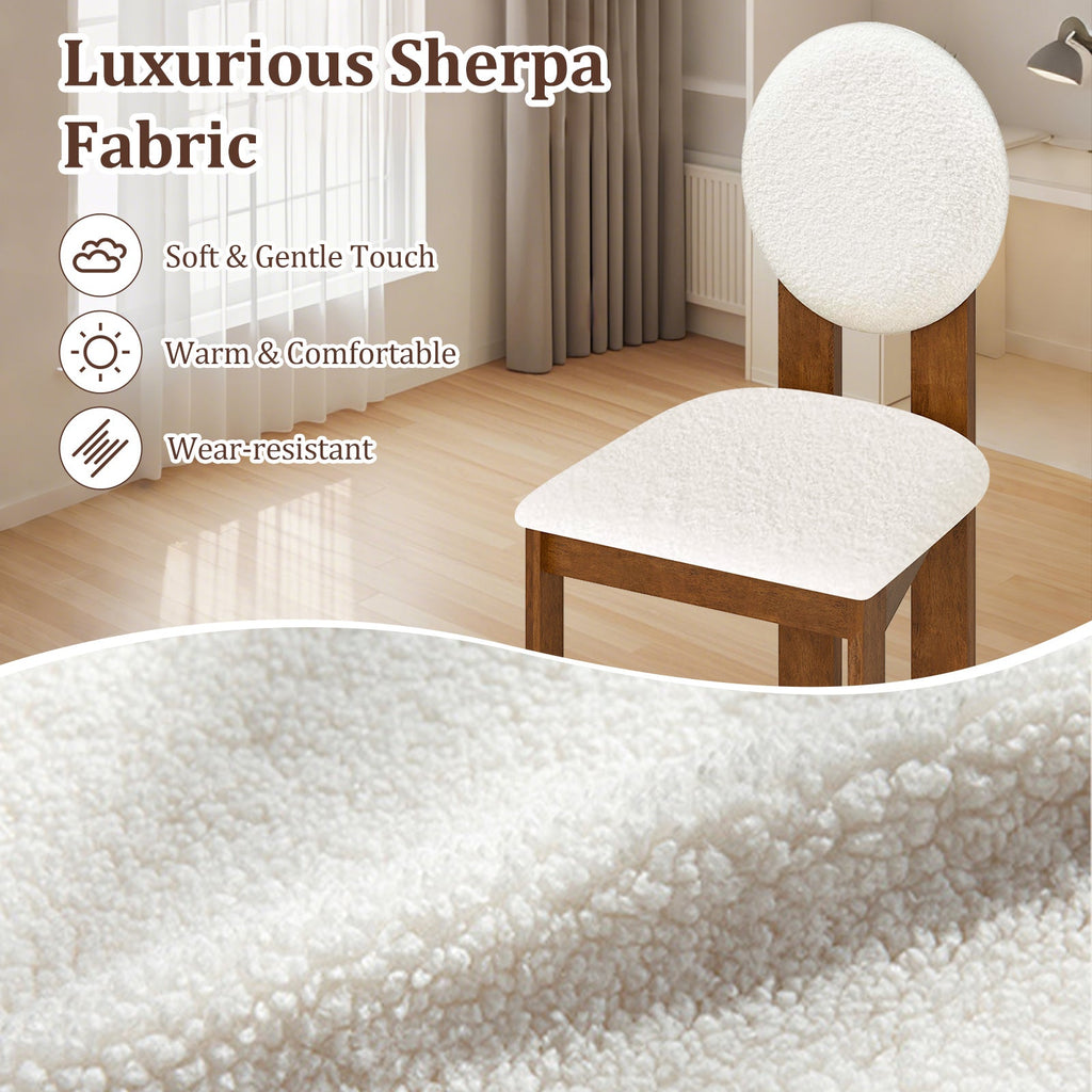 Sherpa Dining Chairs Set of 2 with Rubber Wood Legs