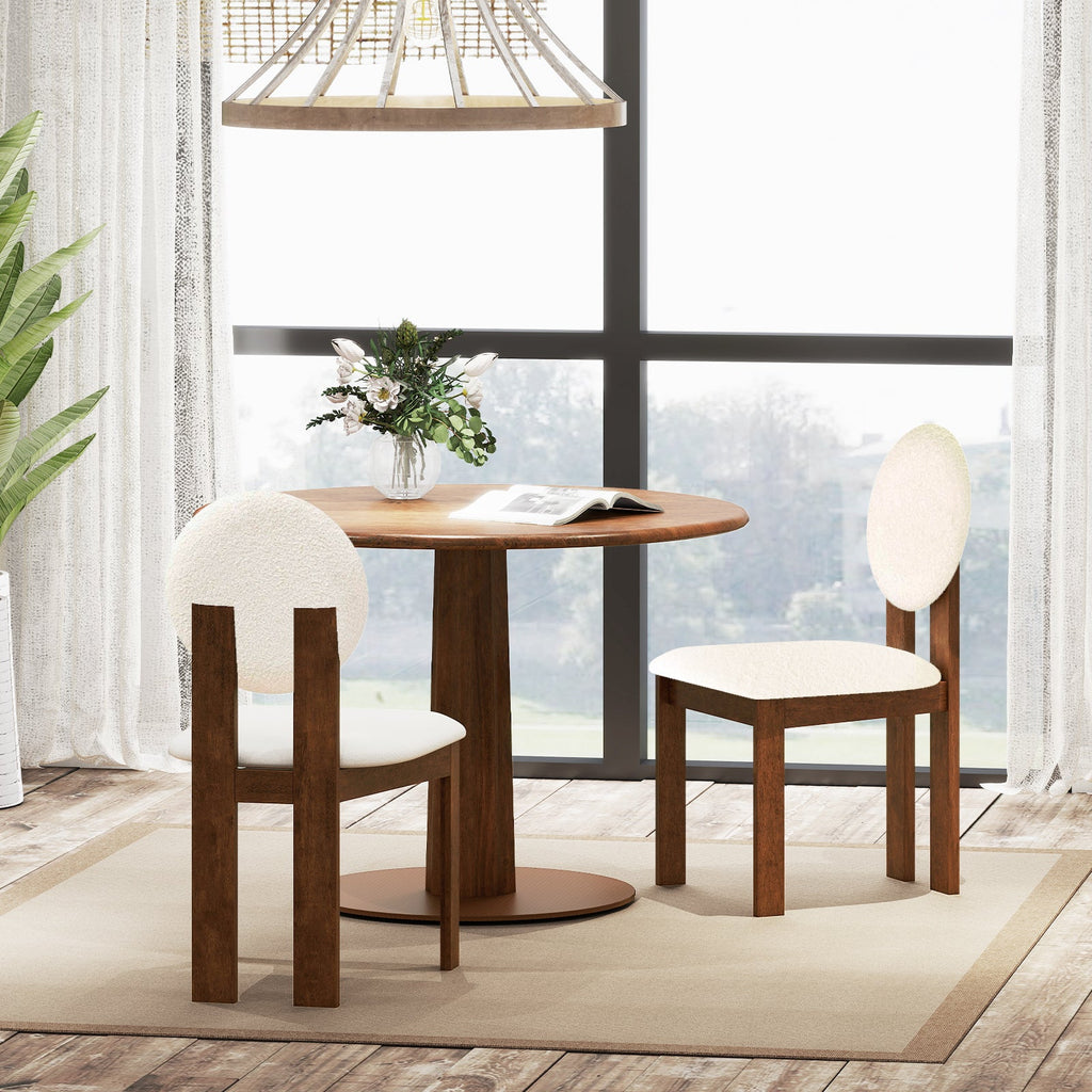 Sherpa Dining Chairs Set of 2 with Rubber Wood Legs