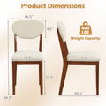 Sherpa Dining Chairs Set of 4 with Rubber Wood Legs