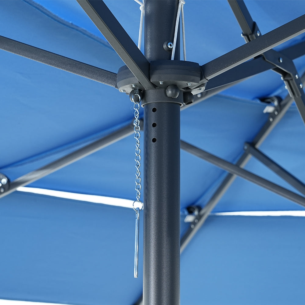 15ft Large Patio Umbrella, 3-Tiers Outdoor Double-Sided Rectangle