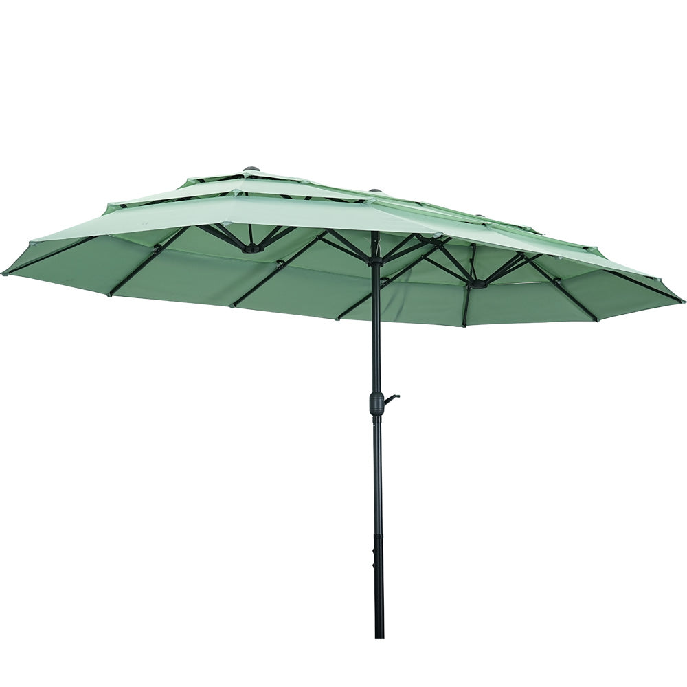 15ft Large Patio Umbrella, 3-Tiers Outdoor Double-Sided Rectangle