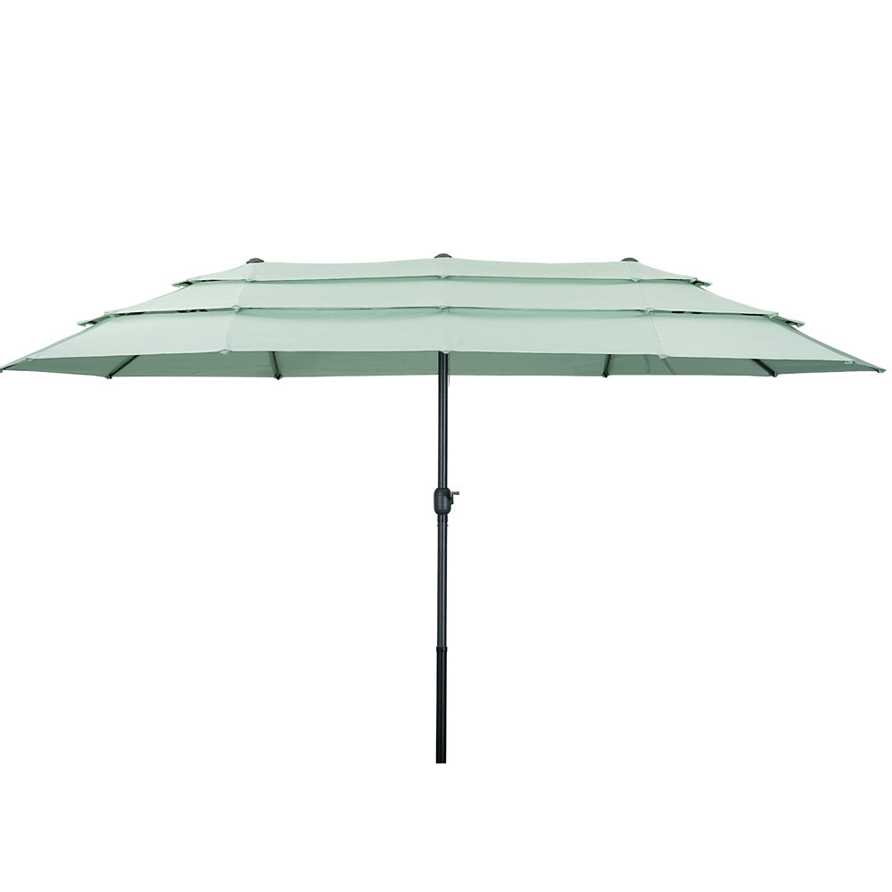 15ft Large Patio Umbrella, 3-Tiers Outdoor Double-Sided Rectangle