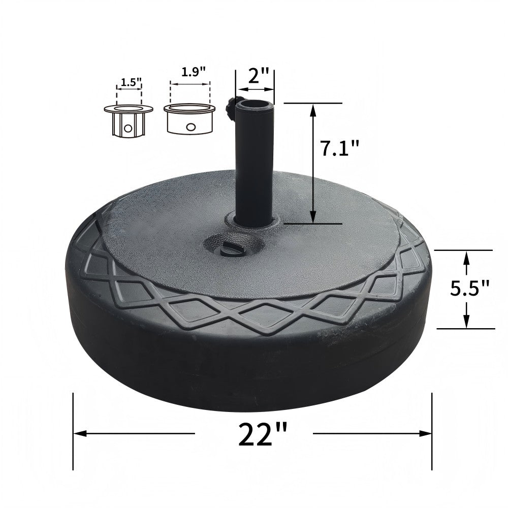 Patio Umbrella Base Round With Diamond Pattern Decor