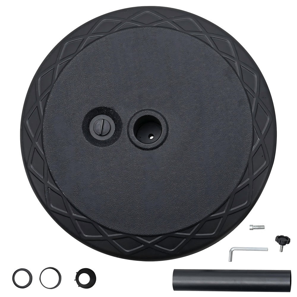Patio Umbrella Base Round With Diamond Pattern Decor