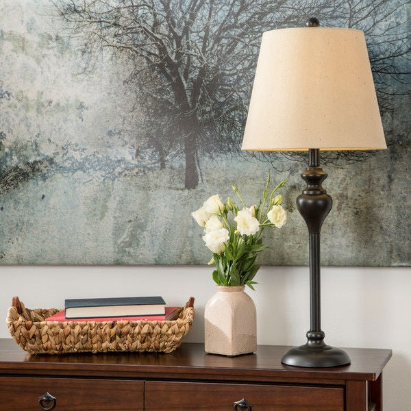 3-Piece Floor Lamp and Table Desk Lamp Set in Black