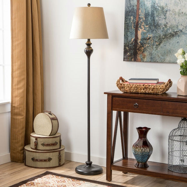 3-Piece Floor Lamp and Table Desk Lamp Set in Black