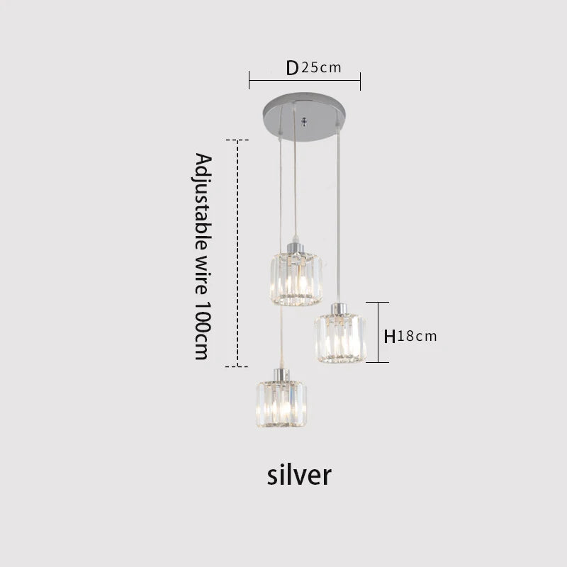 Minimalist Modern K9 Crystal Ceiling Lamp Nordic Staircase Chandelier Creative Living Dining Room Fixtures Hanging Pandent Light